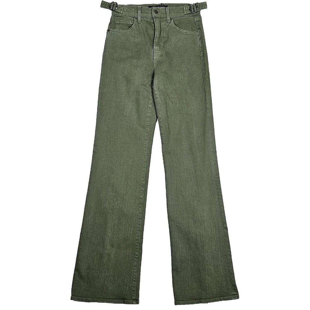 Veronica Beard Olive Green Wide-Leg Jeans